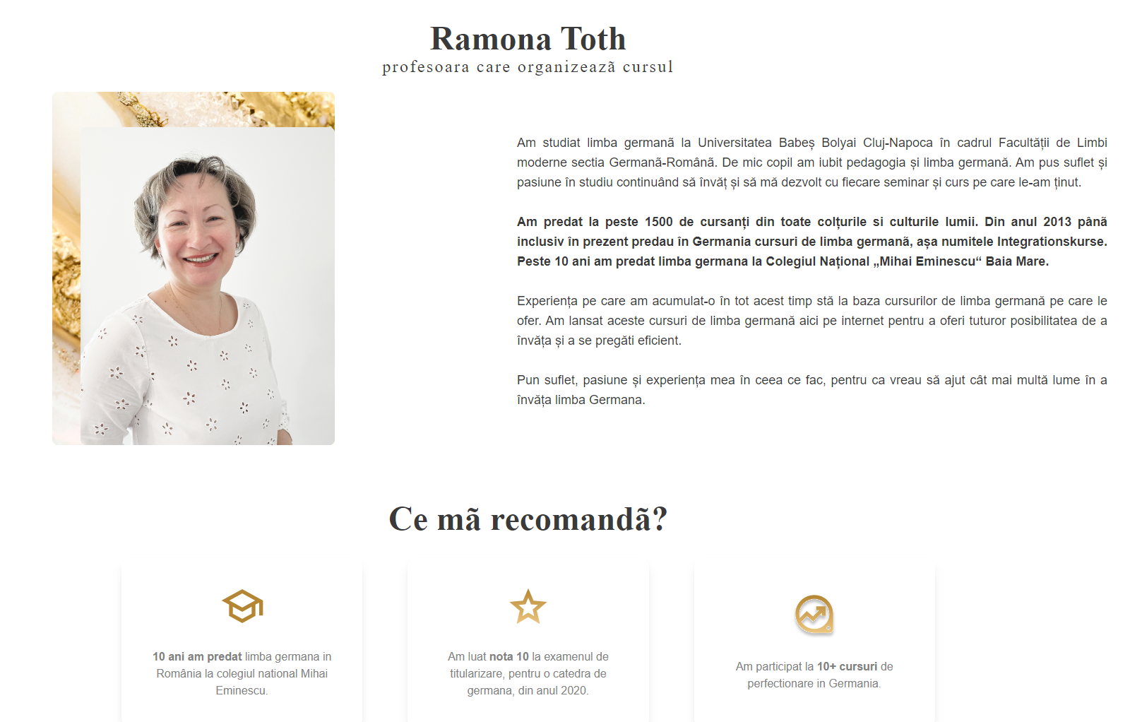 Ramonatoth German lessons Website - Slide 2 - Web Development Project